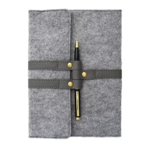 Gray Felt Journal with Vegan Strap